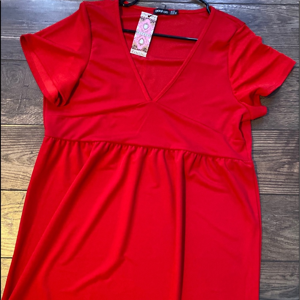 Red cap sleeve dress sz 18